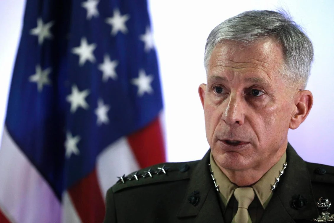 US Marine Corps General Thomas Waldhauser speaks during a press conference at Camp Lemonnier in Ambouli, Djibouti. (AFP)