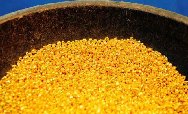Gold granules at the Austrian Gold and Silver Separating Plant 'Oegussa' in Vienna, in this file photo. (Reuters)