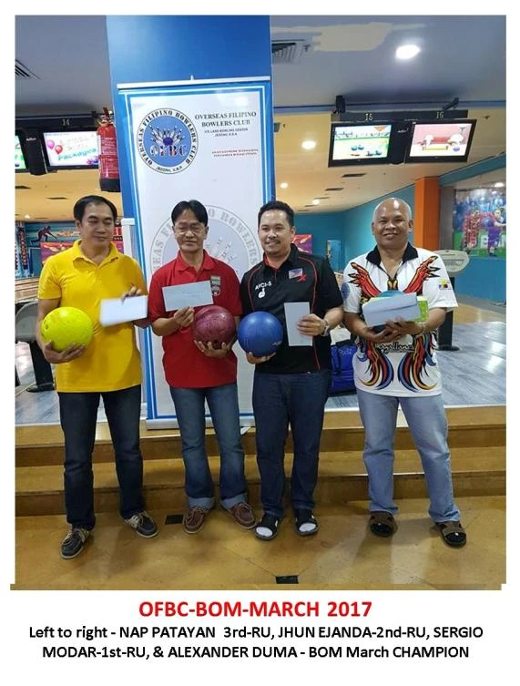 Men's division winners, from left, Nap Patayan, Jhun Ejanda, Sergio Modar and Alexander Duma.