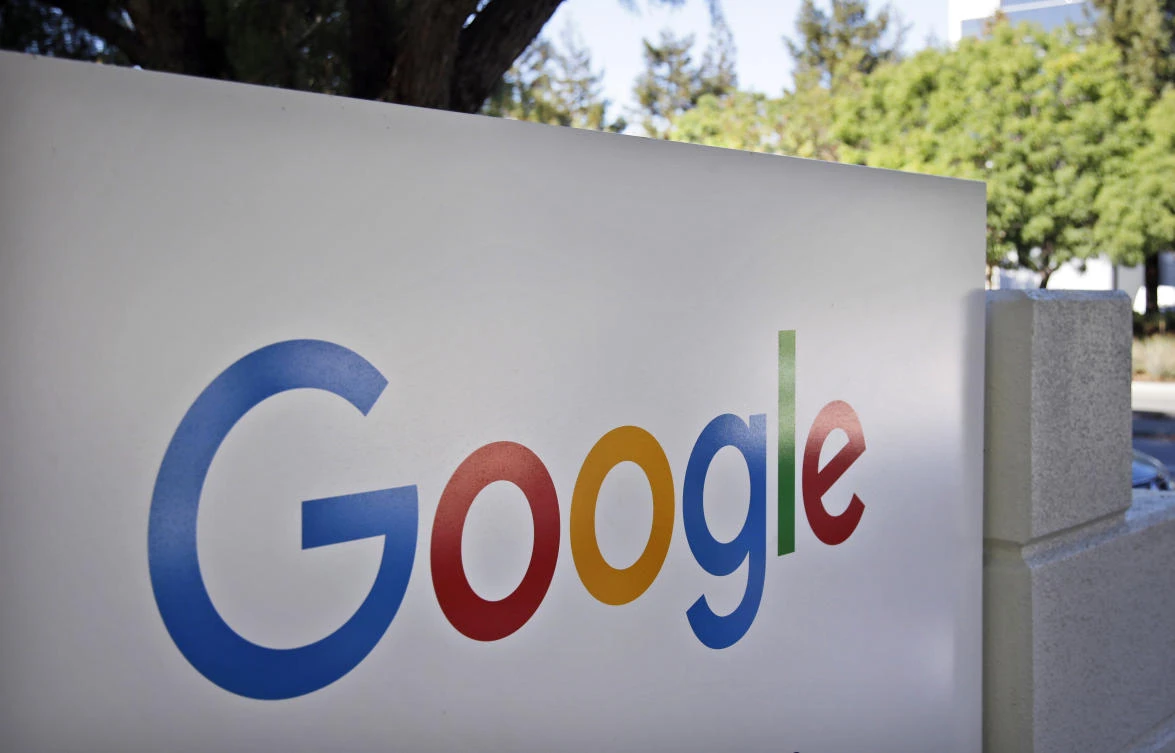 A sign outside Google headquarters in Mountain View, California. (AP)