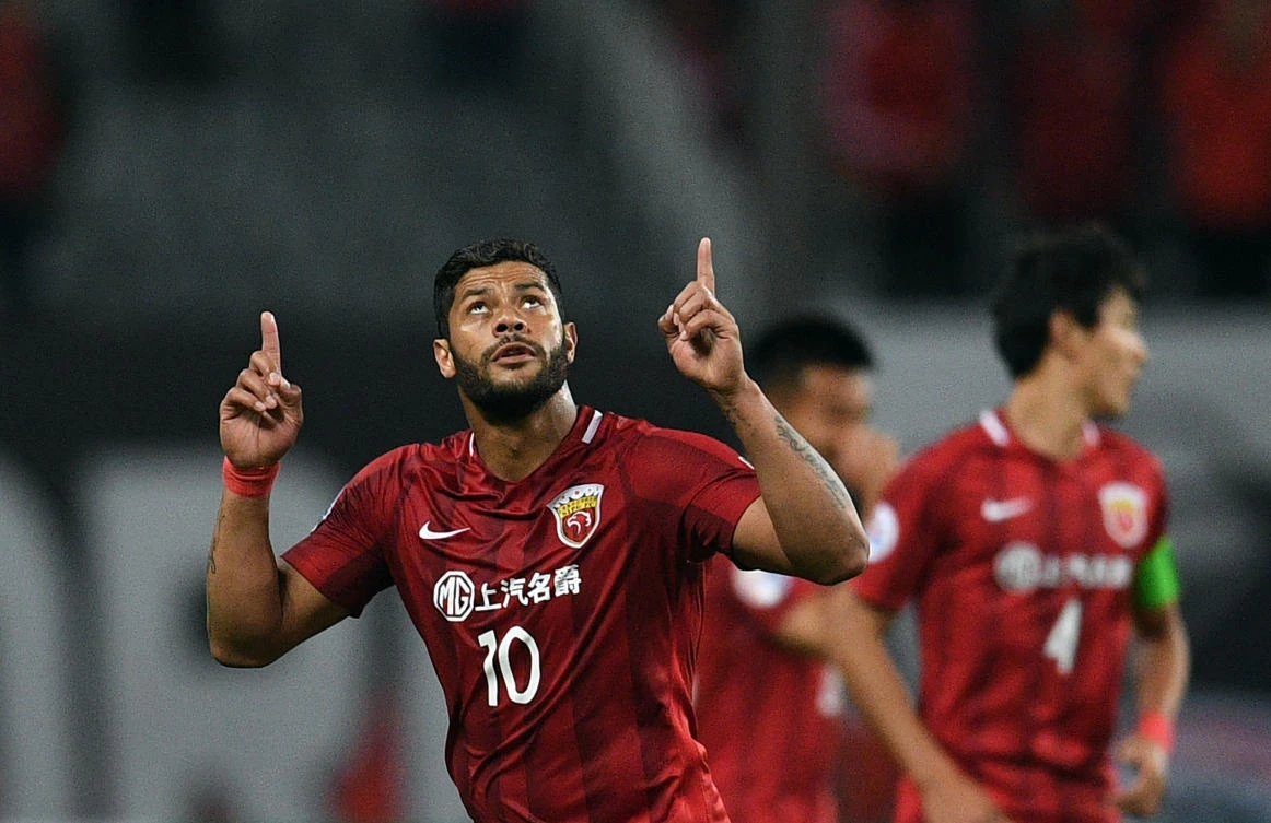 Shanghai SIPG’Brazilian forward Hulk celebrates after scoring during the AFC Asian Champions League group match between the Shanghai SIPG and South Korea’s FC Seoul in Shanghai on Wednesday. (AFP)