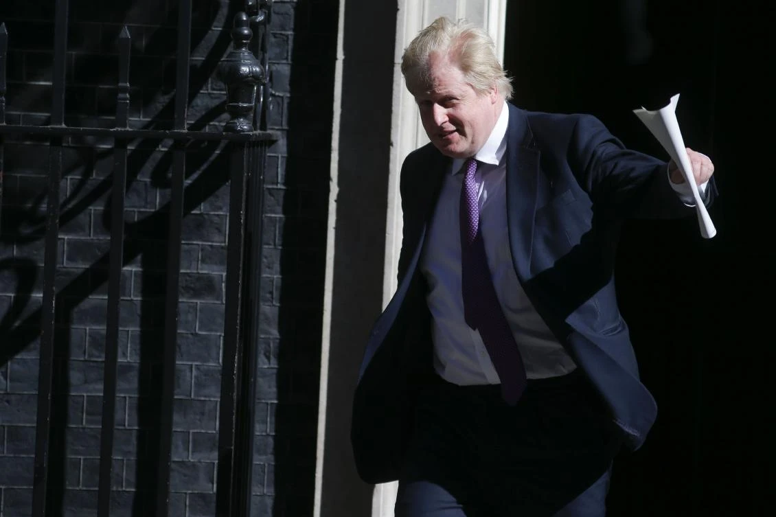 Britain's Foreign Secretary Boris Johnson leaves 10 Downing Street following the weekly meeting of the cabinet in central London. (AFP)