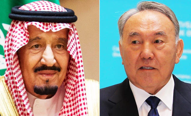 King Salman and Kazakhstan's President Nursultan Nazarbayev. (Agencies)