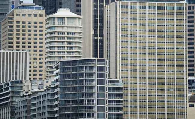 This photo taken on April 4, 2017 shows a view of Sydney from the harbour of the central business district. (AFP)