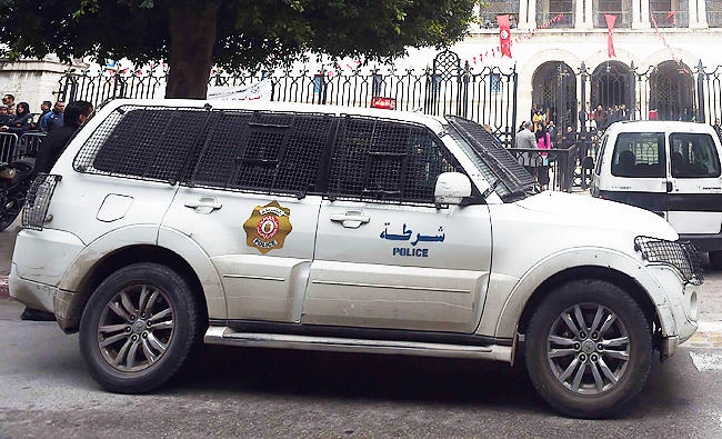 Tunisian police forces stand guard in front of the court in Tunis, in this file photo. (AFP)