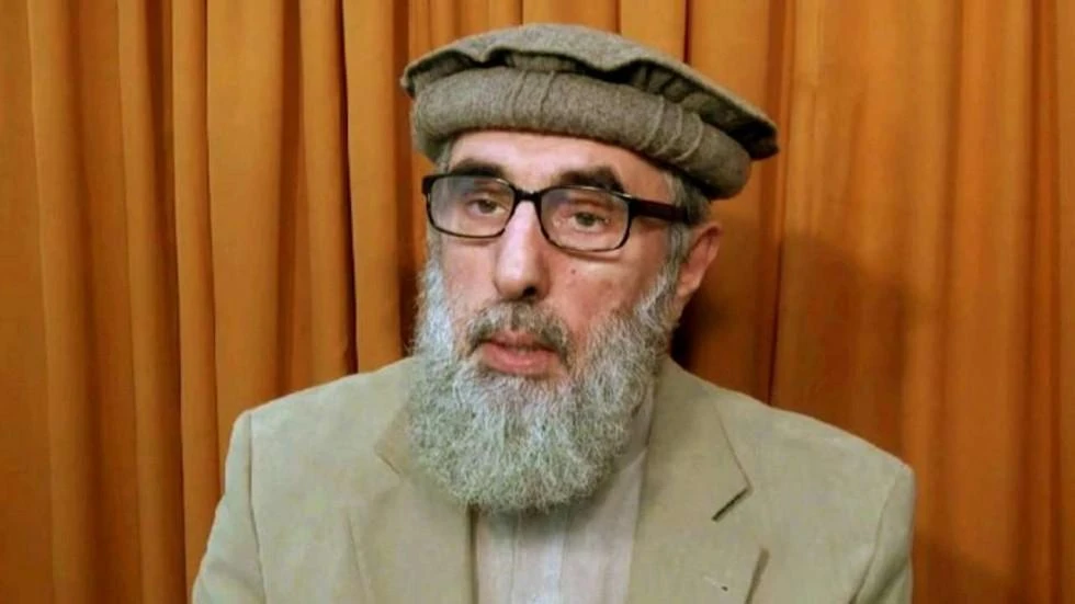 Afghan warlord Gulbuddin Hekmatyar, now in his late 60s, is seen in 2015 in a video flmed at an undisclosed location. (AP)