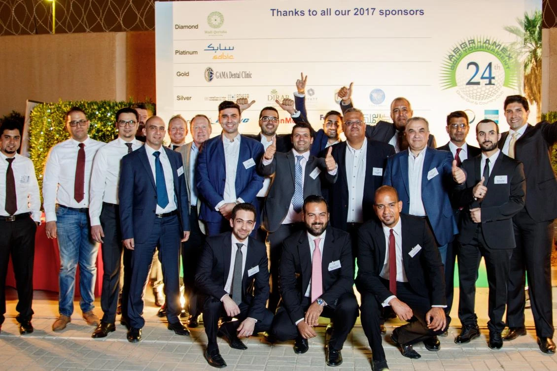 The sponsors' representives at the awards ceremony.