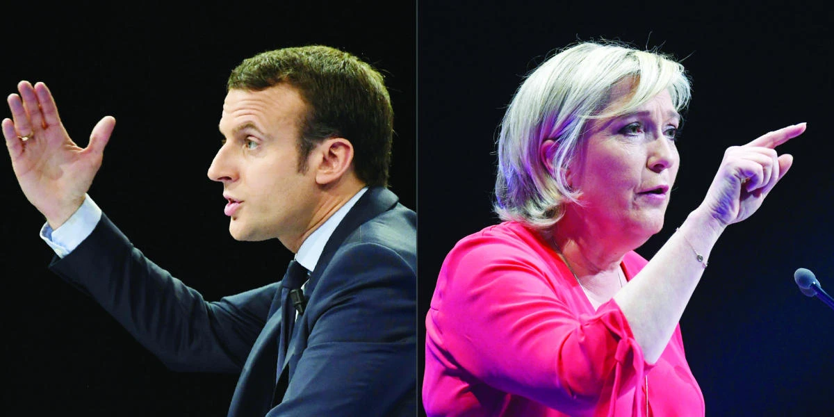 French presidential election candidates Emmanuel Macron and Marine Le Pen.