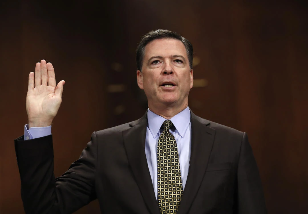 FBI Director James Comey is sworn-in on Capitol Hill in Washington, Wednesday, May 3, 2017, prior to testifying before a Senate Judiciary Committee hearing. (AP)