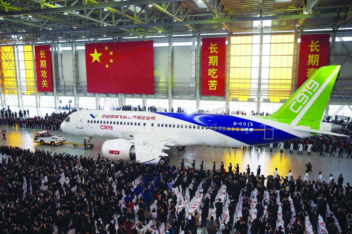 Built by state-owned aerospace manufacturer Commercial Aircraft Corporation of China (COMAC), the C919 jet represents nearly a decade of effort in
a government-mandated drive to reduce dependence on European consortium Airbus and US aerospace giant Boeing. (AFP)