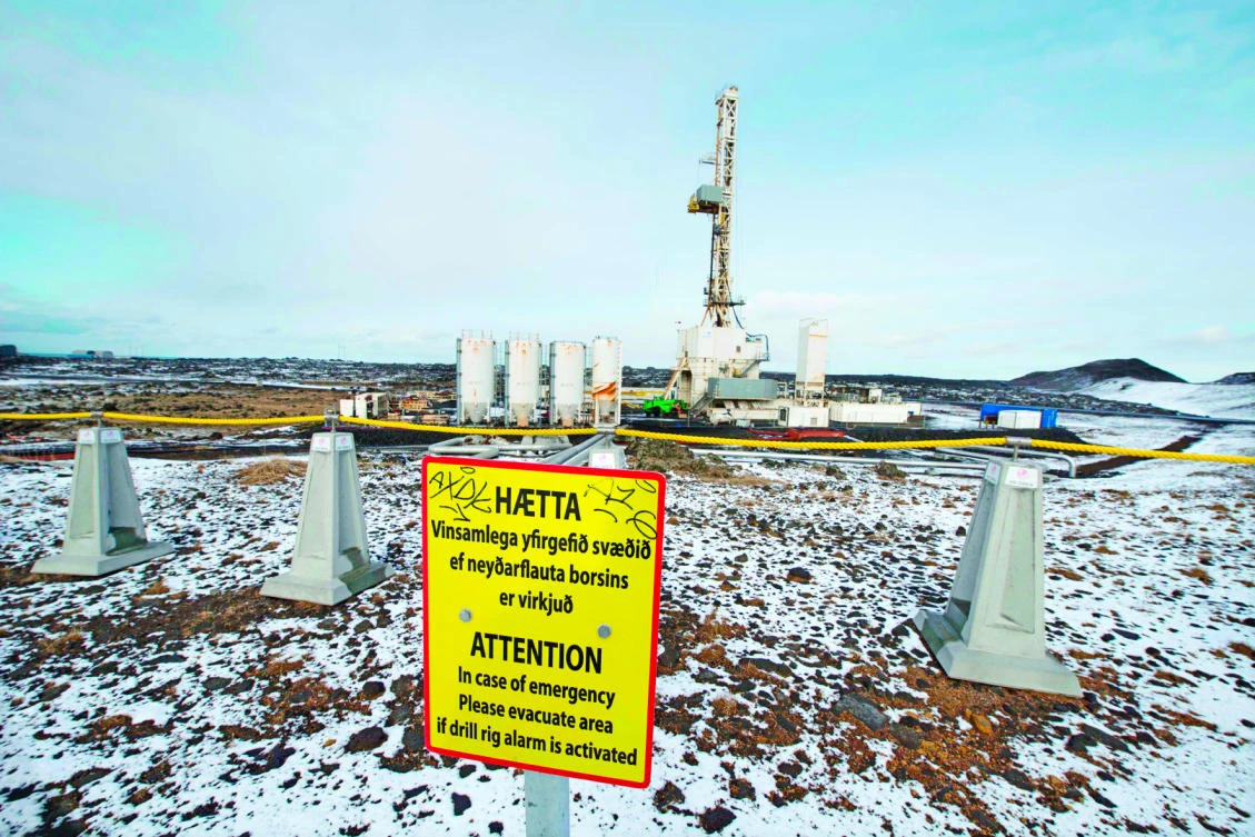 The Iceland Deep Drilling Project’s rig penetrates into one of the deepest and hottest pits in the world, and highlights the nation’s variety in producing energy that is independent from fossil fuels. (AFP)