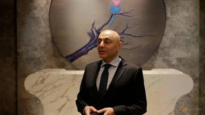 Imad Moustapha, Syria's ambassador to China, speaks during an interview in Beijing, China May 8, 2017. (REUTERS)