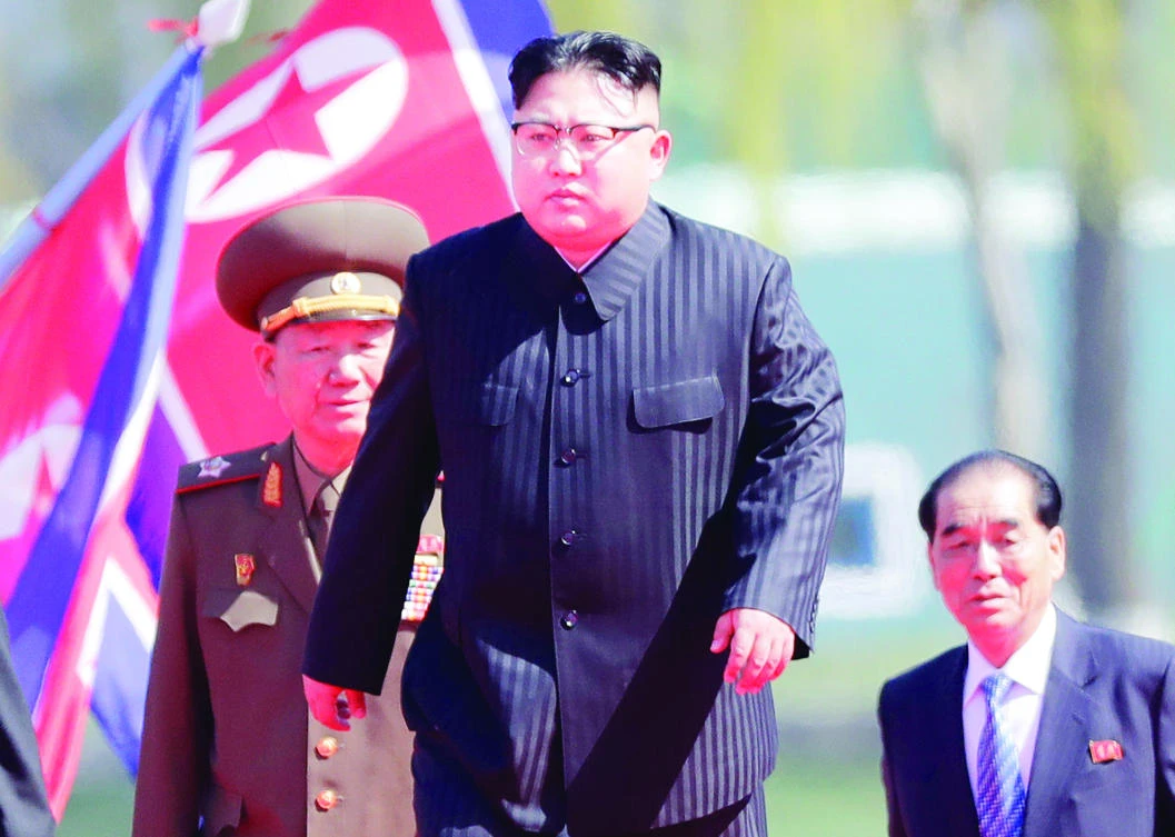 North Korean leader Kim Jong Un arrives to attend a recent government event in Pyongyang. (AP)