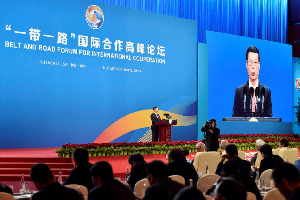 Chinese Vice Premier Zhang Gaoli delivers a speech on Plenary Session of High-Level Dialogue, at the Belt and Road Forum in Beijing, China May 14, 2017. (REUTERS)