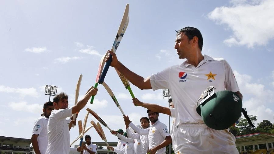 Younis Khan signs off in style during the third Test Saturday between Pakistan and West Indies. (AFP)
