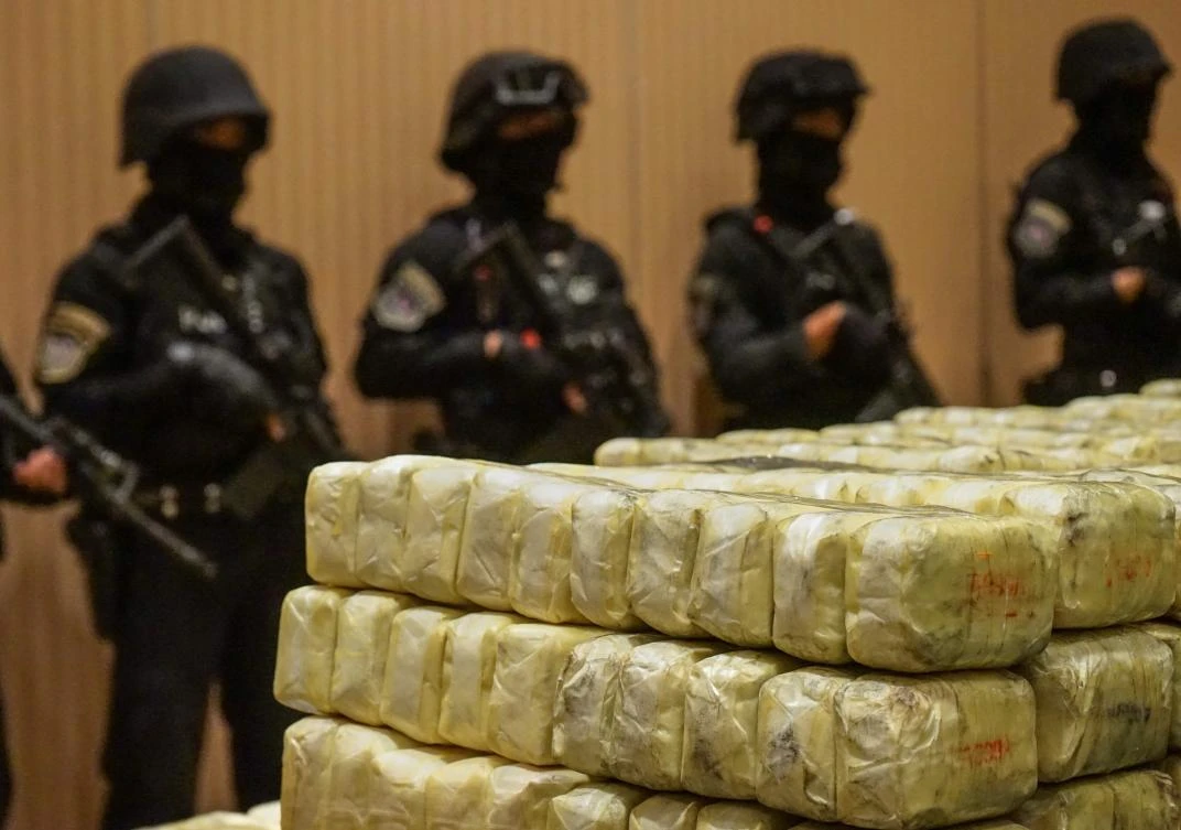 In this file photo Feb. 20, 2017, Thai police display seized drugs worth $37 million during a media presentation at their Bangkok headquarters to highlight how drugs continue to pour into the country from the notorious Golden Triangle region. (AFP / Aidan Jones)