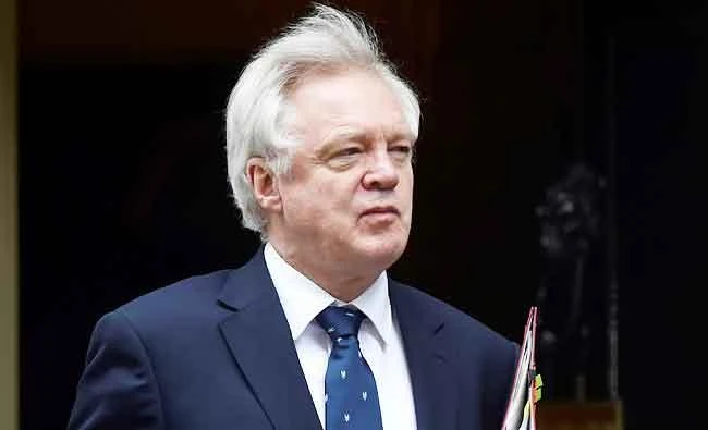 Britain's Secretary of State for Exiting the European Union David Davis arrives in Downing Street, London, in this March 29, 2017 photo. (REUTERS)