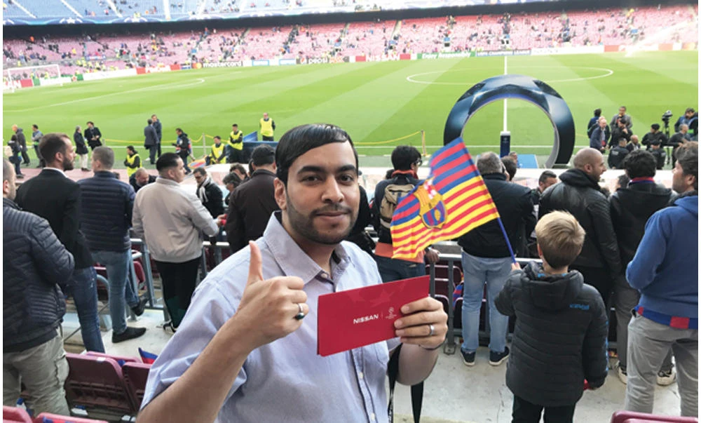 The winner of Nissan’s recent campaign attended a UEFA Champions League match in Spain.
