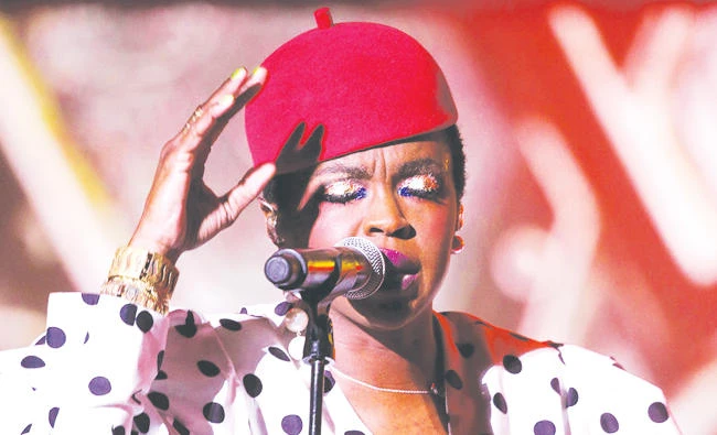 US singer Lauryn Hill performs during the 16th Mawazine World Rhythms International Music Festival in Rabat, Morocco on Monday. (Reuters)