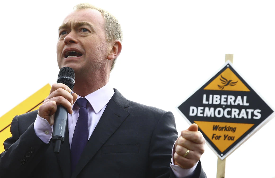 Britain’s Liberal Democrats leader Tim Farron