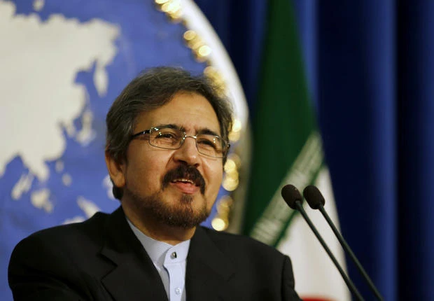 Iranian foreign ministry spokesman, Bahram Ghasemi speaks during a press conference. (AFP)