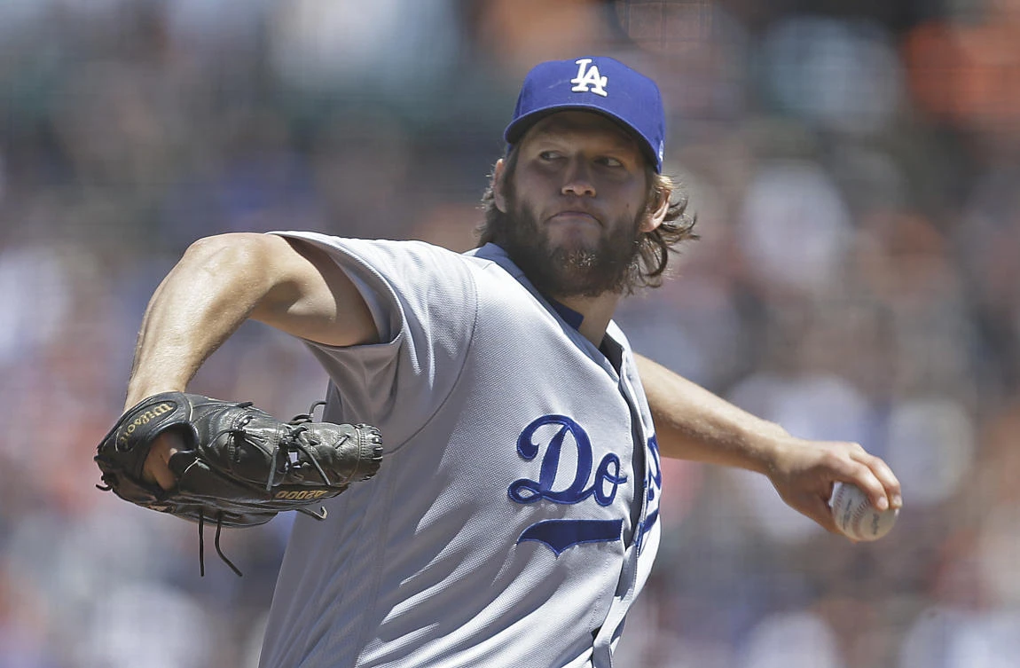 Los Angeles Dodgers pitcher Clayton Kershaw works against the San Francisco Giants in the first inning of a baseball game Wednesday in San Francisco. (AP)