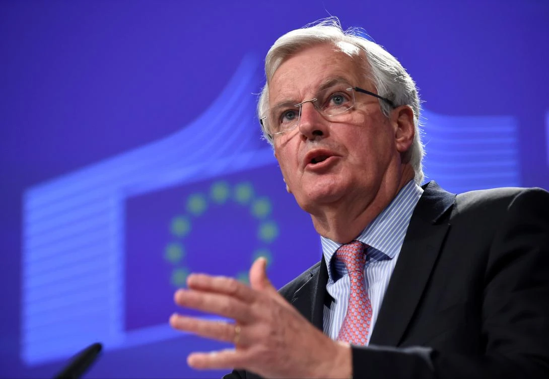 Michel Barnier, European Commission member in charge of Brexit negotiations with Britain, speaks at a recent news conference in Brussels. (AFP)