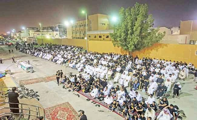 Saudi Shiites gather during an occasion in the coastal town of Qatif, Eastern Province, in this file photo. (AFP)