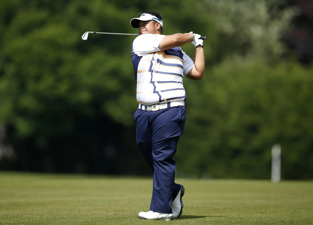Thailand's Kiradech Aphibarnrat during the first round on Thursdsay in the BMW PGA Championship at Wentworth Club. (Reuters)