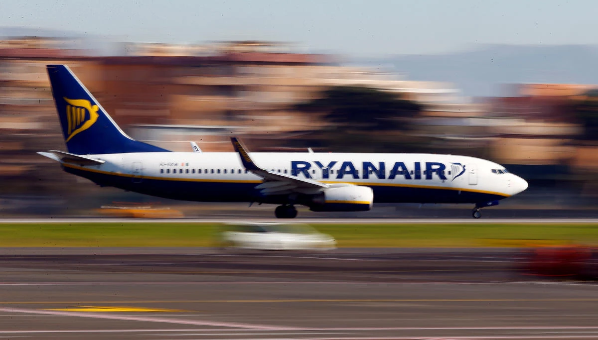 A Ryanair aircraft lands at Ciampino Airport in Rome, Italy. (Reuters)