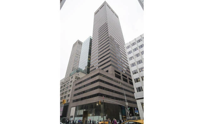 This photo shows 650 5th Avenue on May 30, 2017, in New York. A US government lawyer told a New York jury that the Manhattan office building near Rockefeller Center has long been illegally run by Iran. (AP Photo/Mary Altaffer)