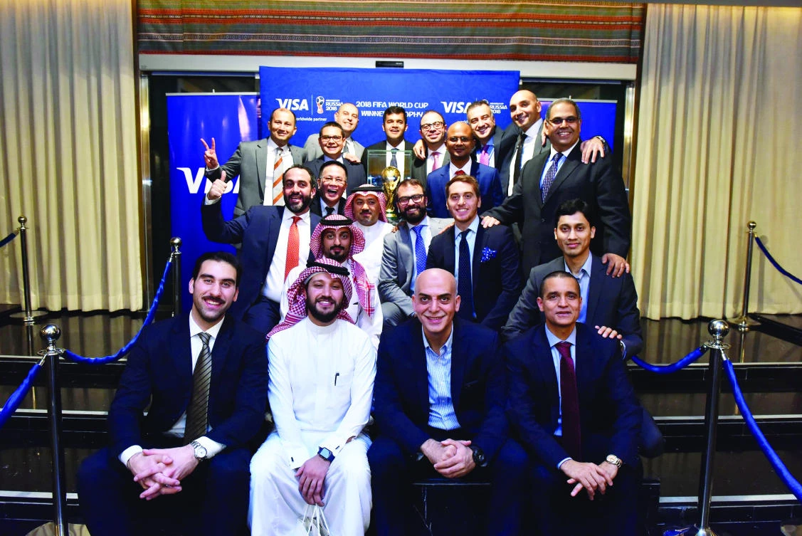 Karim Beg, head of marketing, MENA, Visa; Ahmed Gaber, Visa general manager for
Saudi Arabia, Kuwait, Oman and Bahrain; Ihab Ayoub, Visa general manager for MENA
and the Visa team from Riyadh.