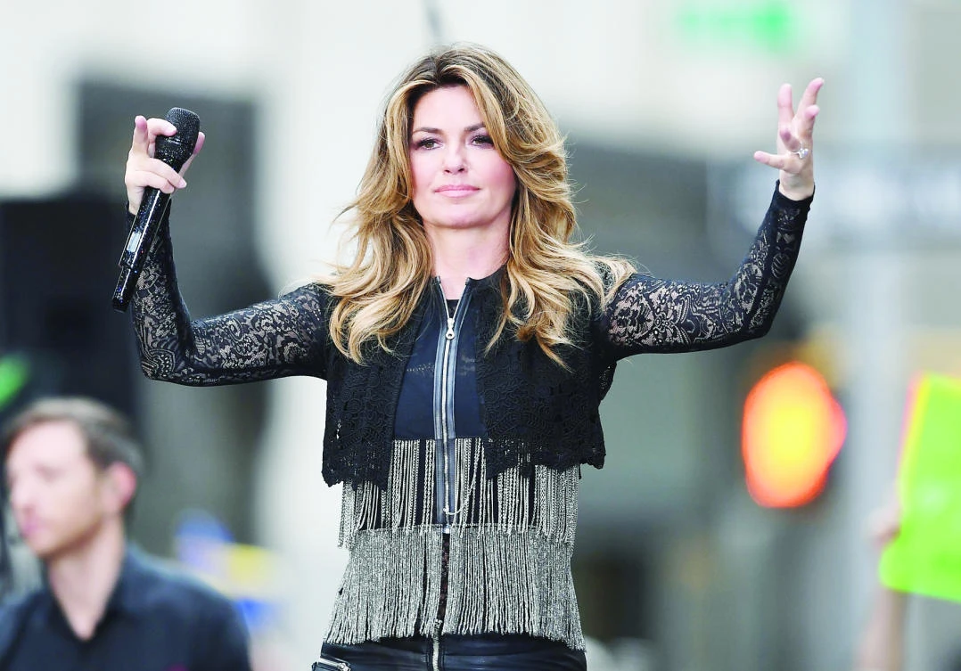 Shania Twain performs on NBC’s ‘Today’ at Rockefeller Center on Friday. (AFP)
