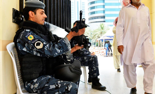 Kuwaiti police guard in Kuwait City, in this July 3, 2015 file photo. (AP)
