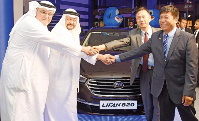 The launch event was attended by Mustafa Al-Shair, chairman of Shairco Motors, Kamal Halal, managing director, and a delegation from Lifan Motors led by Derek Duan, director of Middle East and North Africa.
