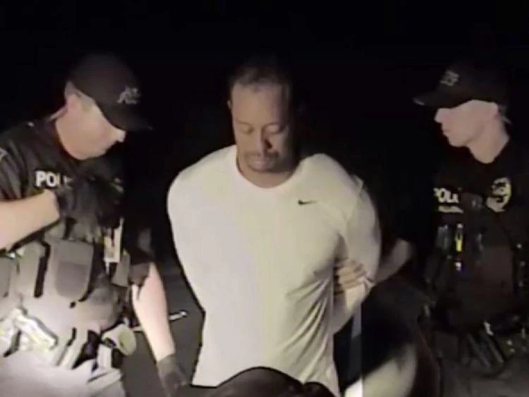 Dashcam footage of the moment Tiger Woods was arrested for driving while under the influence on May 29 has been released. (Photo courtesy: Jupiter Police Department)