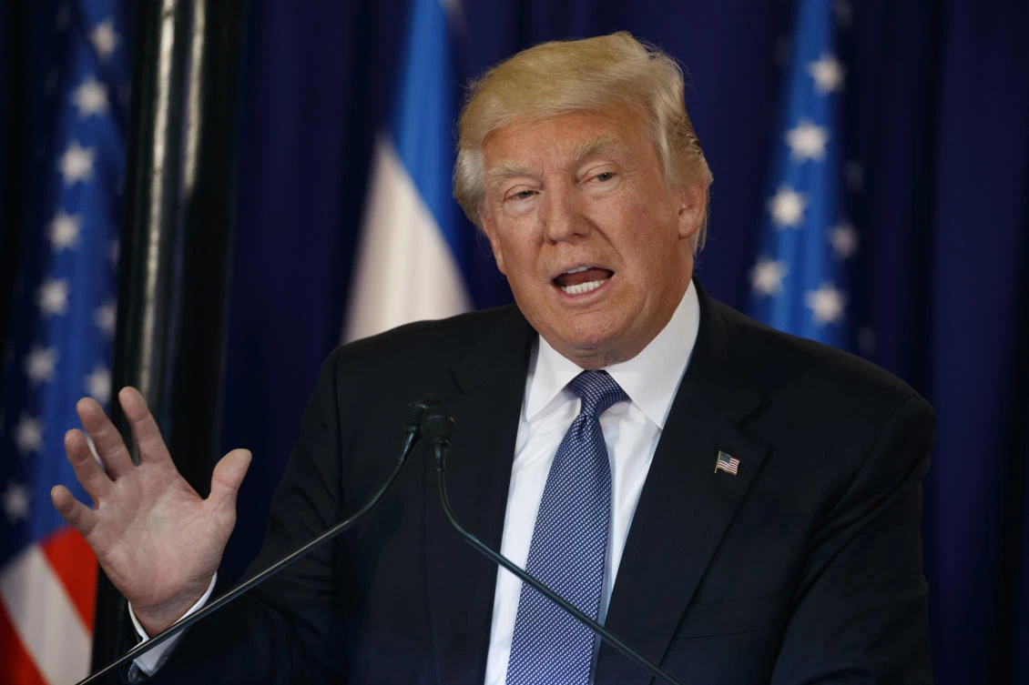 President Donald Trump speaks in Jerusalem. (AP)
