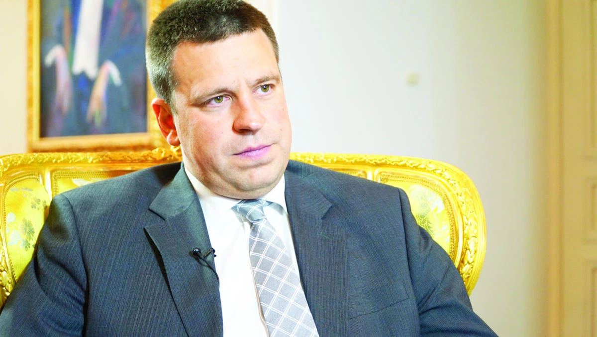 Estonian PM Juri Ratas answers questions by AP during an interview in, Tallinn, on Friday. (AP)