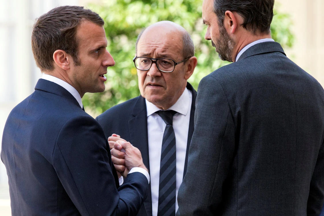French President Emmanuel Macron (L) will meet India's Prime Minister Narendra Modi on Saturday. (Reuters)