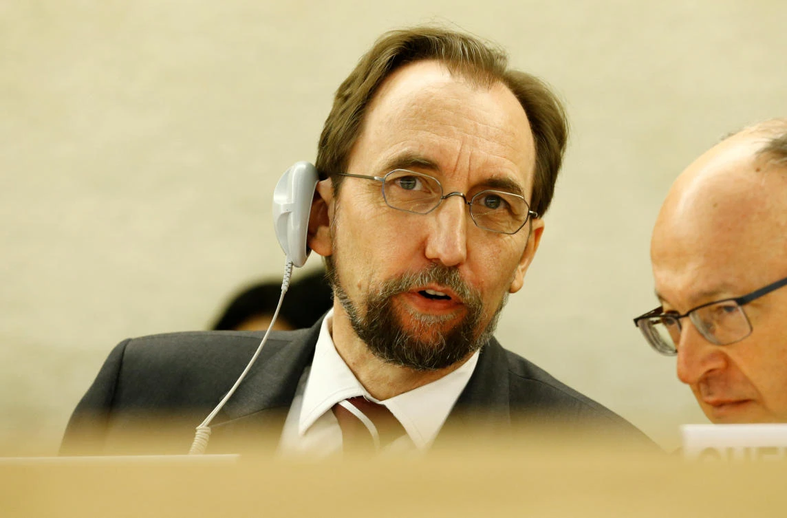 United Nations High Commissioner for Human Rights Zeid Ra'ad Al Hussein attends the Human Rights Council in Geneva, Switzerland. (Reuters)
