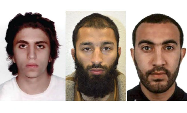 Moroccan-born, half-Italian Youssef Zaghba, pictured on the left of a British police combination photo release, was shot dead along with fellow London attackers Khuram Shazad Butt and Rachid Redouane (AFP)
