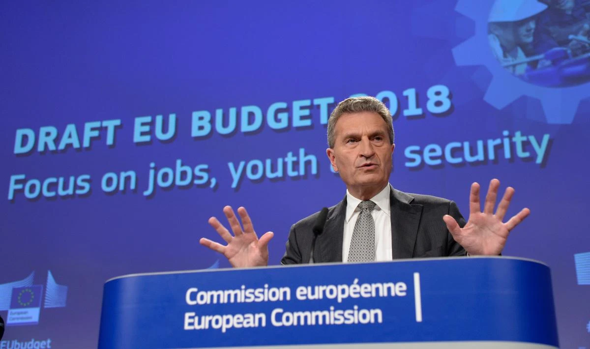 Guenther Oettinger, the German member of the EU executive, warned that a weak British leader may be a problem once talks start. (AFP)