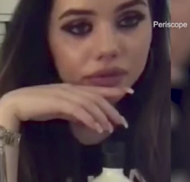 A young woman is seen in a social media livestream shortly before she is apparently killed in a road crash drinking with a man who is believed to have been in the car with her when it crashed