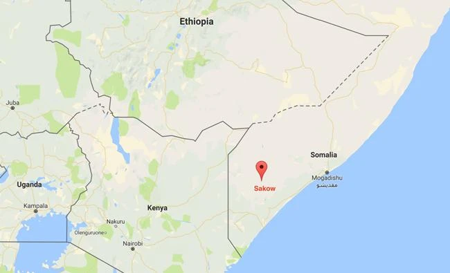 Google map showing the location of Sakow, Somalia, where US and Somali special forces raided a hideout of Al-Shabab extremists.