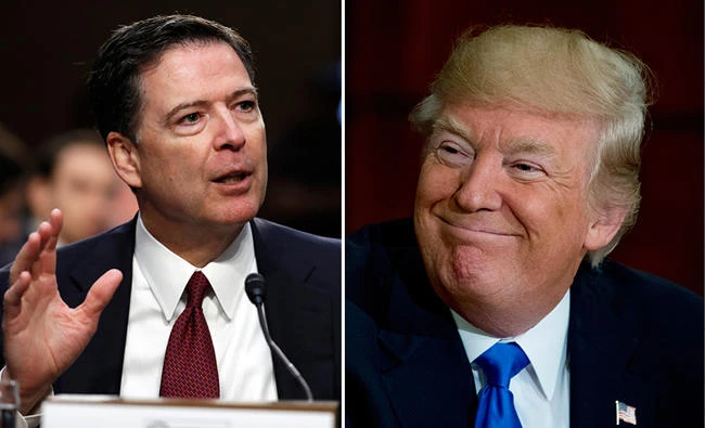 Former FBI Director James Comey, left, and President Donald Trump. (AP photos)