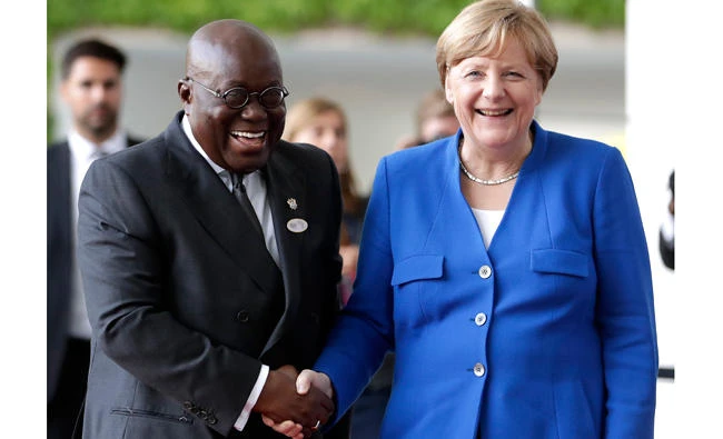 German Chancellor Angela Merkel with Ghana President Nana Akufo-Addo in Berlin. (AP)