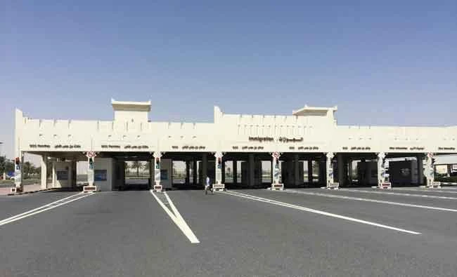 A view shows Abu Samra border crossing to Saudi Arabia, in Qatar on Monday. (REUTERS)