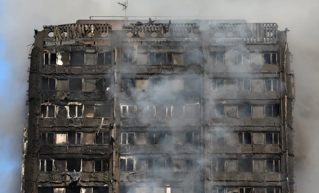 Smoke billows from Grenfell tower, which was severly damaged by a serious fire. (Reuters)