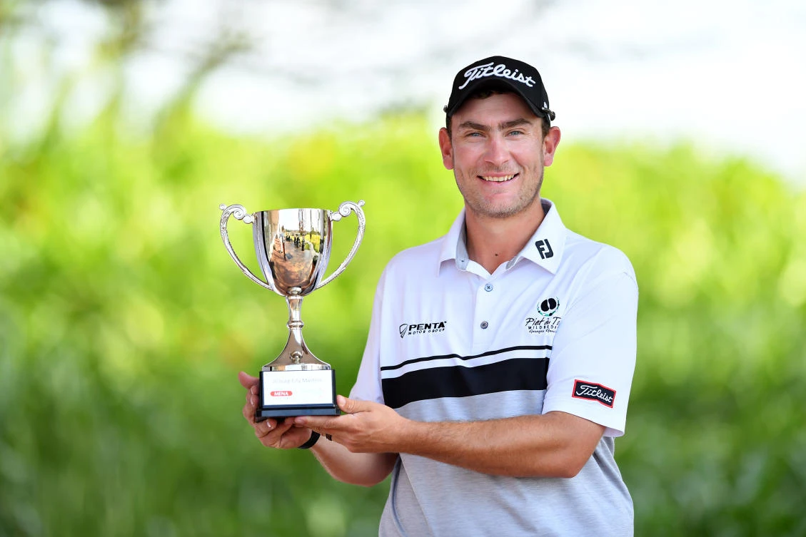 Jaco Prinsloo with the trophy after winning the Jo'burg City Masters on Thursday. (AN photo)