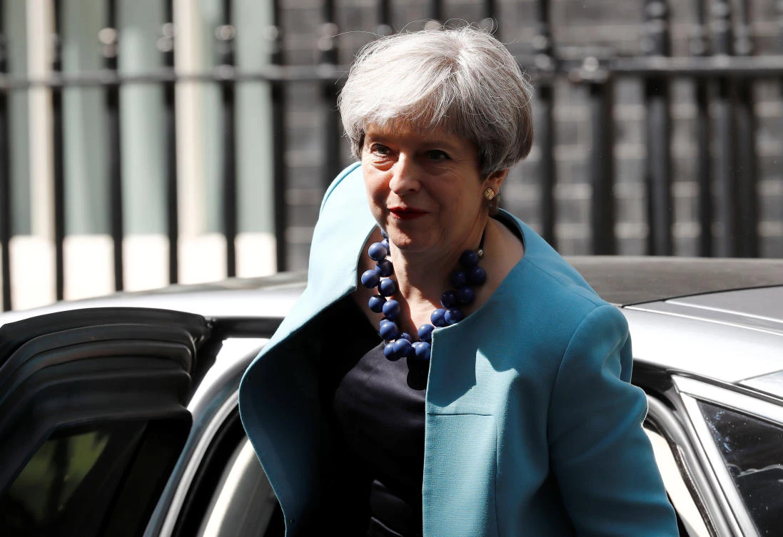 Britain’s Prime Minister, Theresa May, arrives in Downing Street in central London, Britain. (REUTERS)